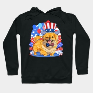 Pekingese Dog 4th Of July Patriotic Puppy Hoodie